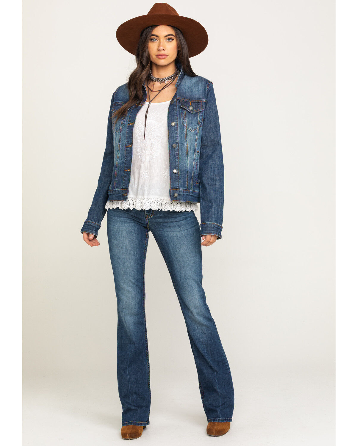 Image #6 - Stetson Women's Serape Back Denim Jacket, , hi-res