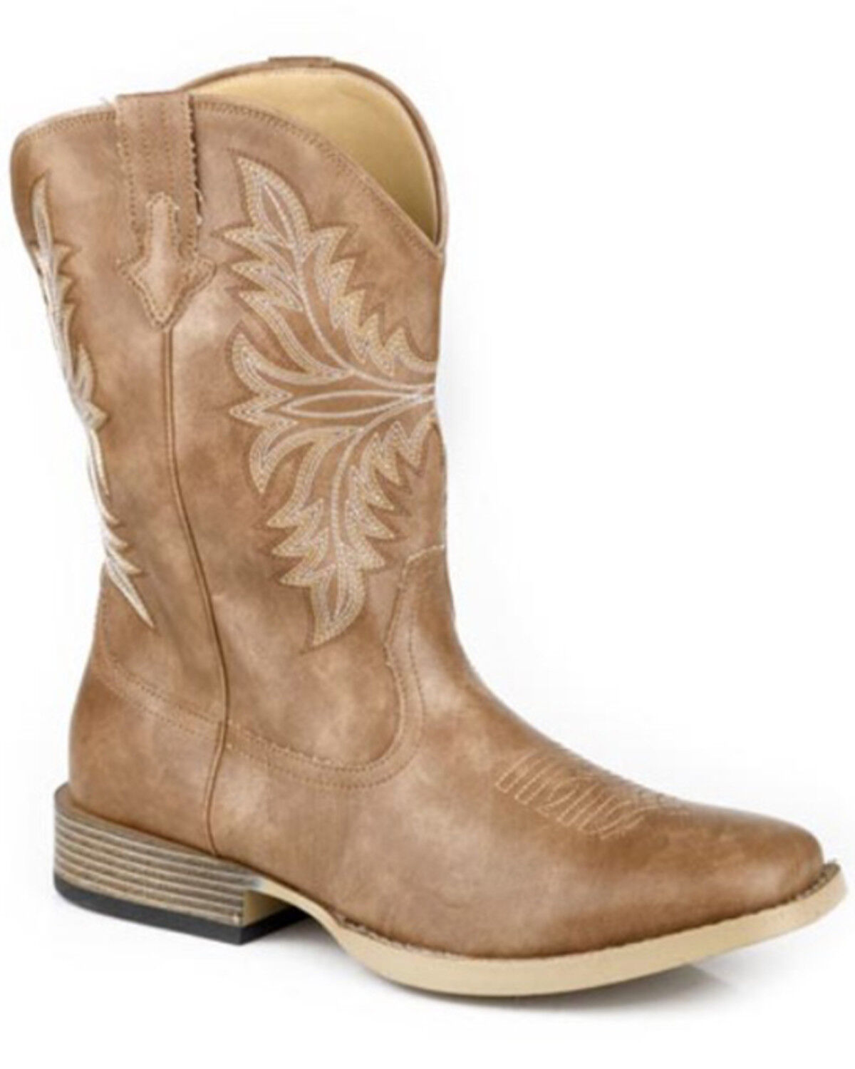 Image #1 - Roper Men's Ainsley Performance Western Boots - Square Toe, Tan, hi-res