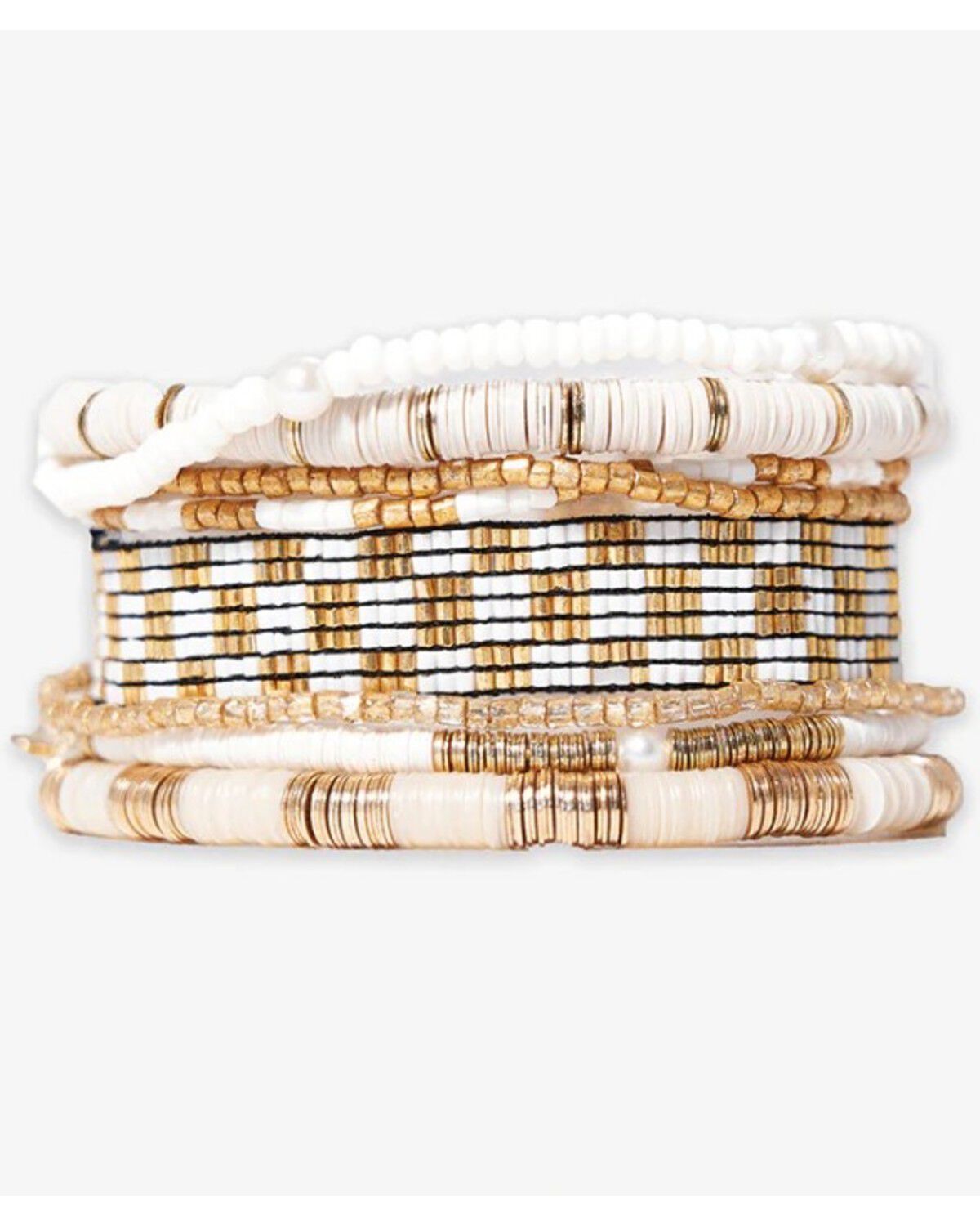 Image #1 - Ink + Alloy Women's Gold Digger Bracelet Stack - 7 Piece, Multi, hi-res