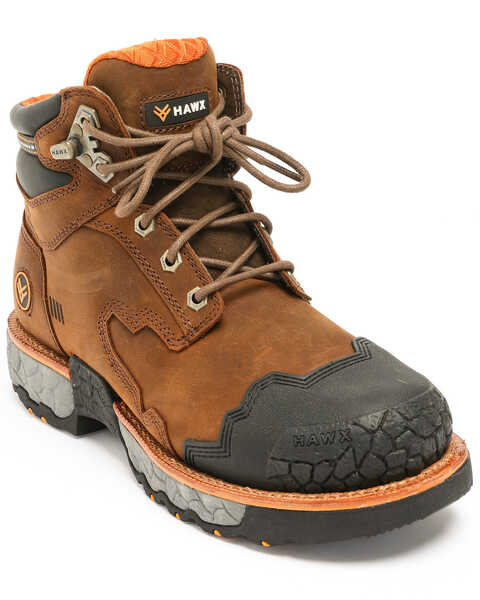 Image #1 - Hawx Men's 6" Legion Work Boots - Soft Toe, Brown, hi-res