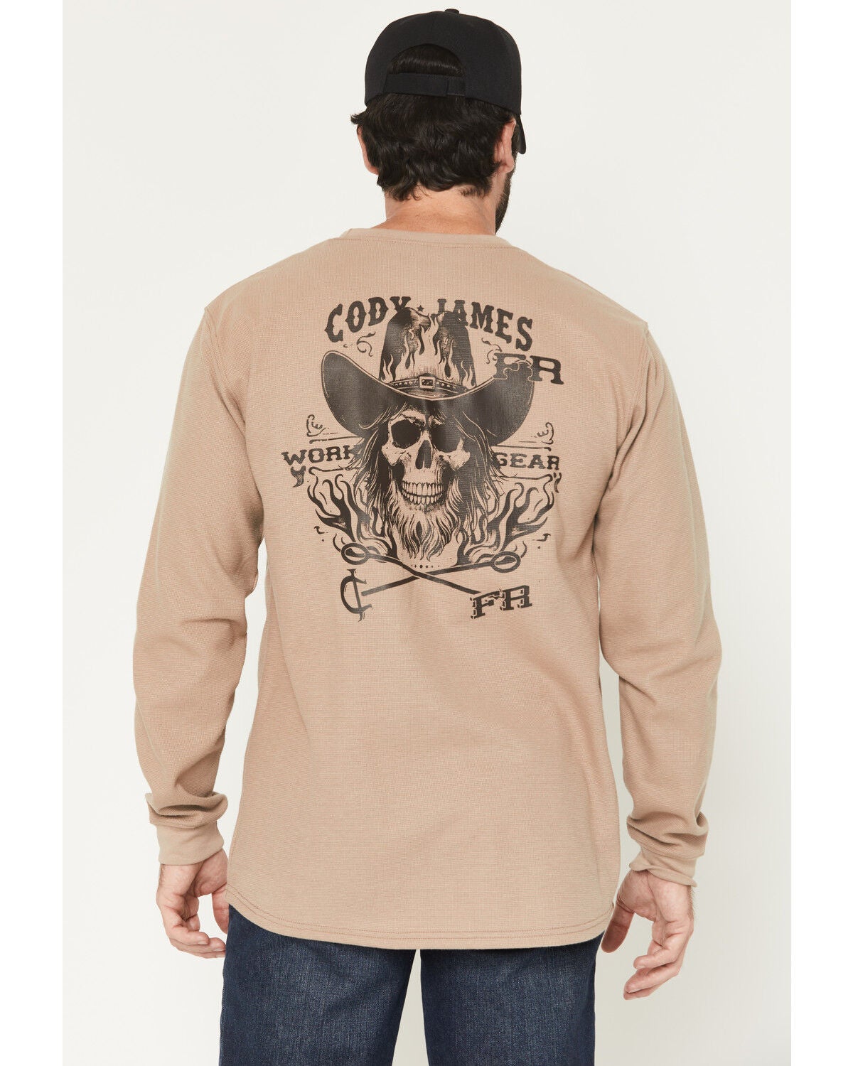 Image #1 - Cody James Men's FR Rustler Long Sleeve Work T-Shirt, Khaki, hi-res