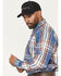 Image #2 - Carhartt Men's FR Force&reg; Loose Fit Twill Plaid Print Long Sleeve Button-Down Work Shirt, Dark Blue, hi-res