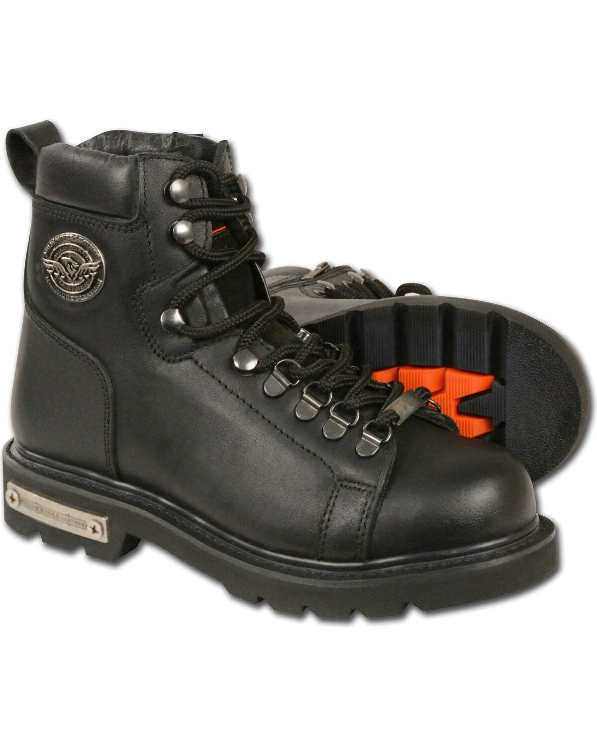 Milwaukee Leather Women's Black Lace To Toe Side Zipper Boots - Square Toe, Black, hi-res