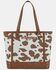 Image #1 - Wrangler Women's Cow Print Tote Bag, Brown, hi-res