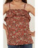 Image #3 - Hayden Girls' Floral Print Coral Ruffle Top, Coral, hi-res