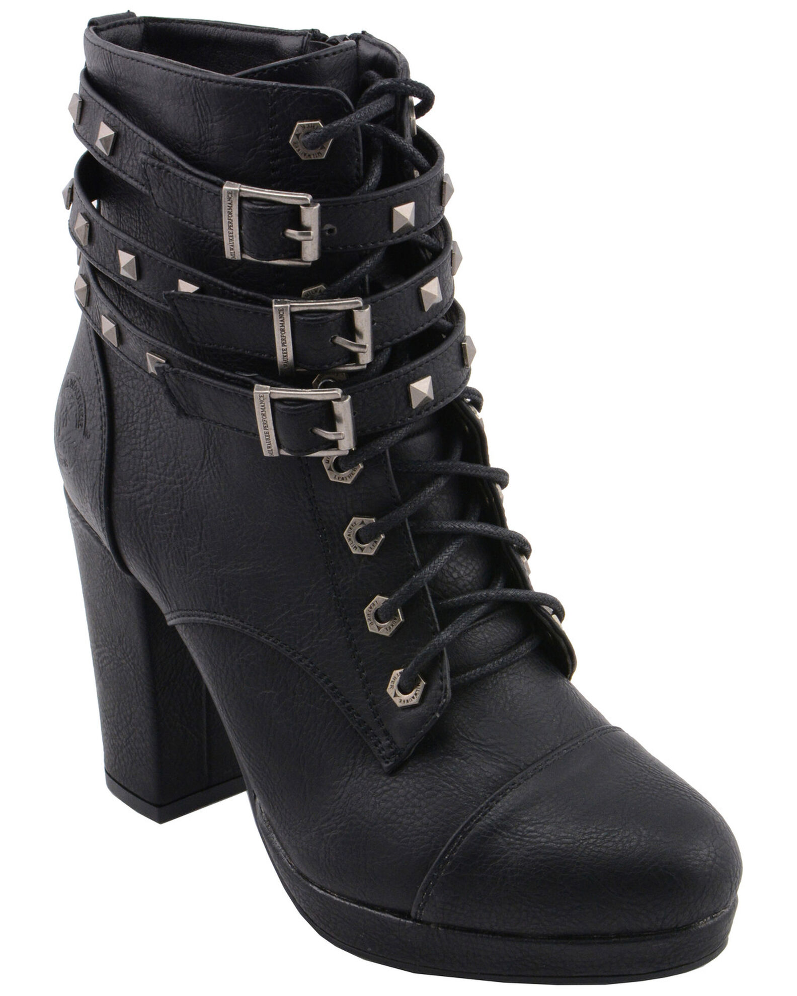 Studded buckle boots womens sales