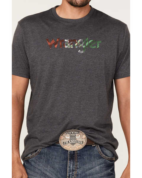 Image #3 - Wrangler Men's Mexico Logo Graphic T-Shirt , Charcoal, hi-res