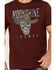 Moonshine Spirit Men's Sombrero Skull Short Sleeve Graphic T-Shirt, Burgundy, hi-res