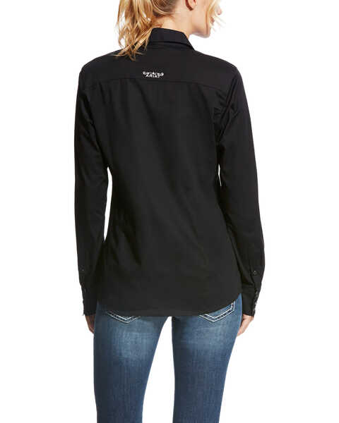 Image #2 - Ariat Women's Kirby Stretch Button Down Long Sleeve Shirt , Black, hi-res