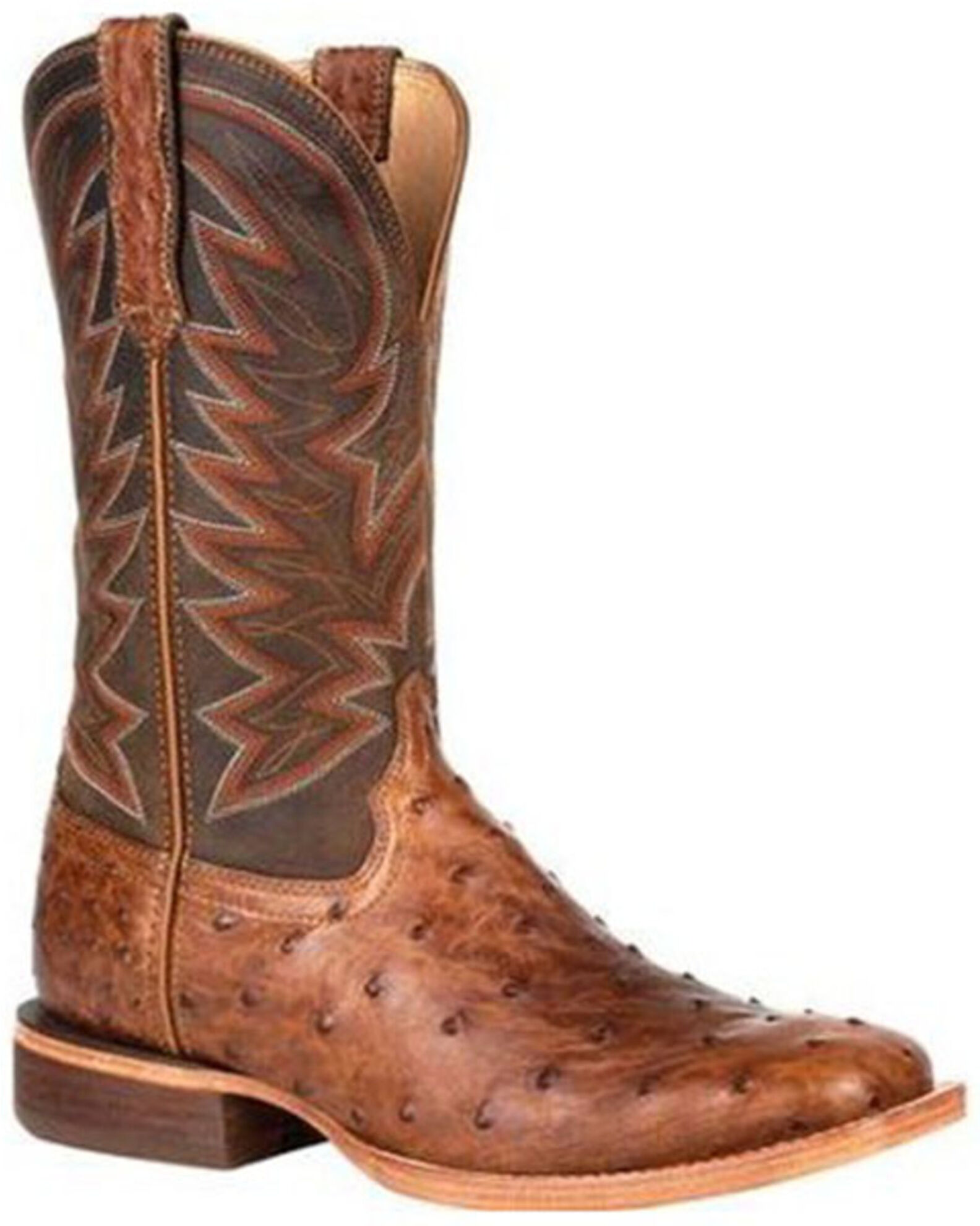Durango Men's Wheat Brown Exotic Full-Quill Ostrich Western Boots - Square  Toe