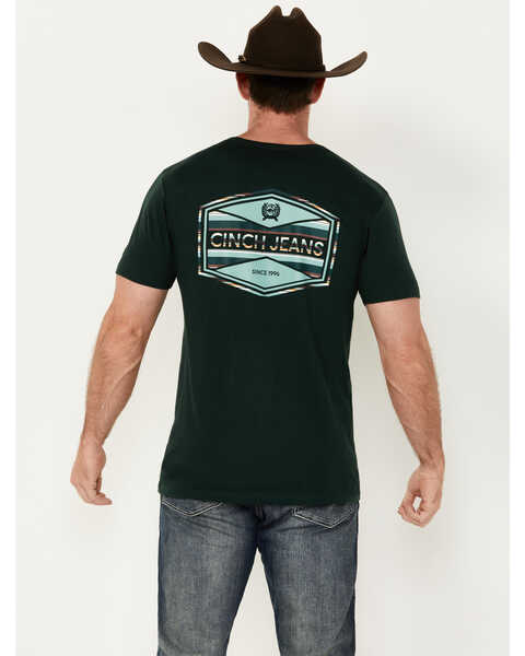 Image #1 - Cinch Men's Logo Short Sleeve Graphic T-Shirt, Dark Green, hi-res