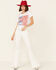 Cut & Paste Women's Stars & Stripes Forever Graphic Crop Tee , Ivory, hi-res