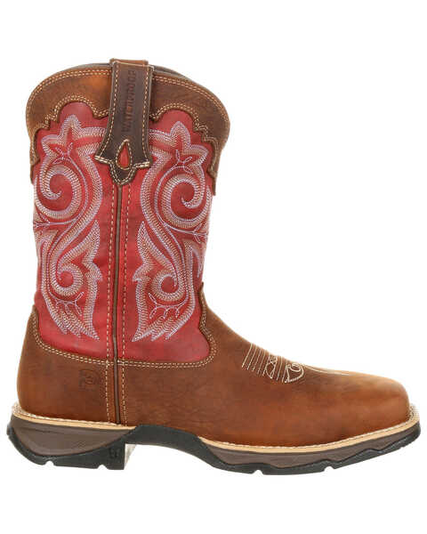 Image #2 - Durango Women's Rebel Waterproof Western Work Boots - Composite Toe , Brown, hi-res