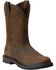 Image #1 - Ariat Men's Groundbreaker Pull On Work Boots - Round Toe, Brown, hi-res