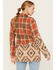 Image #4 - Miss Me Women's Plaid Southwestern Print Blazer , Dark Orange, hi-res
