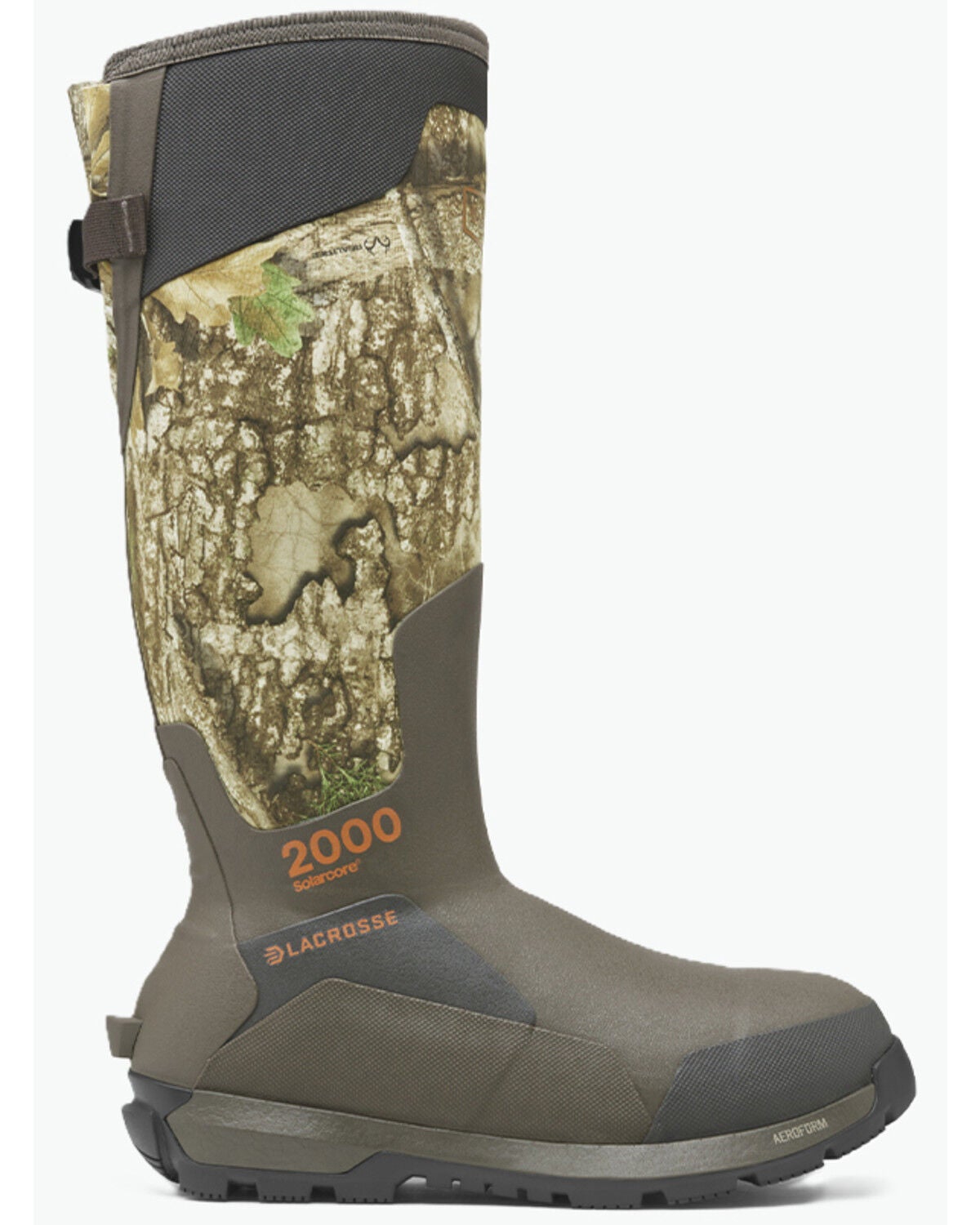 LaCrosse Men's Alphaburly Aero 17 Realtree APX 2000G Rubber Work Boots - Round Toe, Brown, hi-res