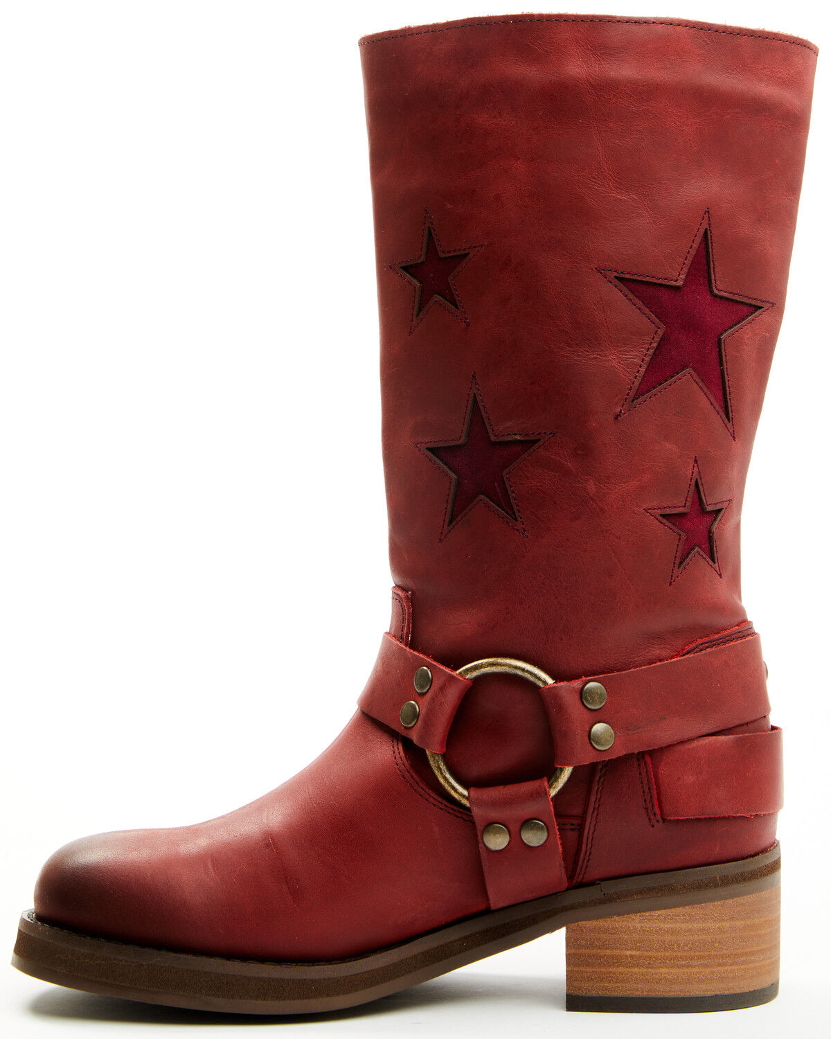 Image #3 - Dingo Women's Blacklist Harness Boots - Round Toe, Wine, hi-res
