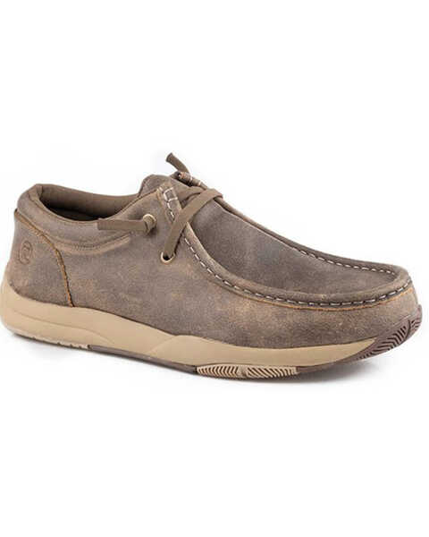 Roper Men's Clearcut Low Casual Shoes - Moc Toe, Brown, hi-res