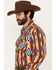 Image #2 - Rock & Roll Denim Men's Southwestern Striped Long Sleeve Snap Stretch Western Shirt, Orange, hi-res
