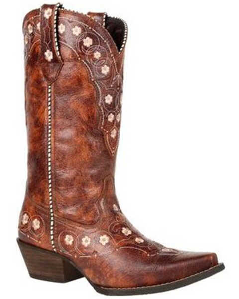 Durango Women's Crush Western Boots - Snip Toe, Cognac, hi-res
