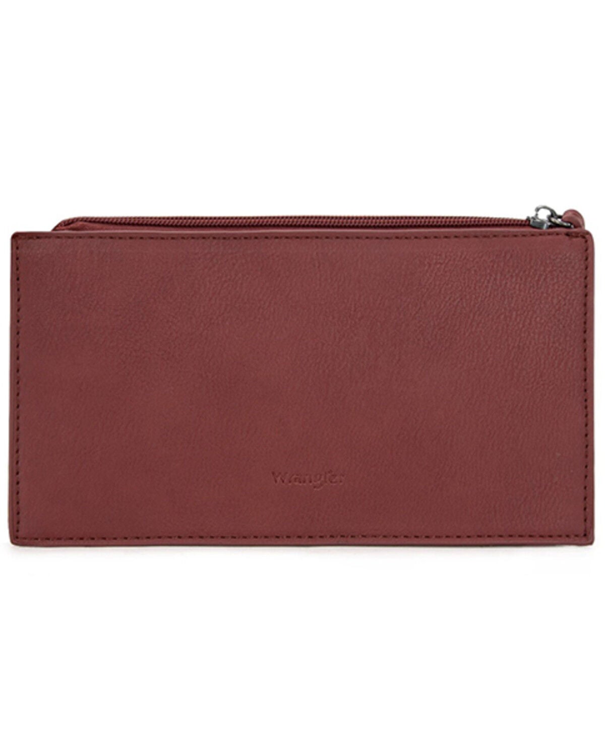 Image #2 - Wrangler Women's Sherpa Southwestern Print Canvas Clutch, Burgundy, hi-res