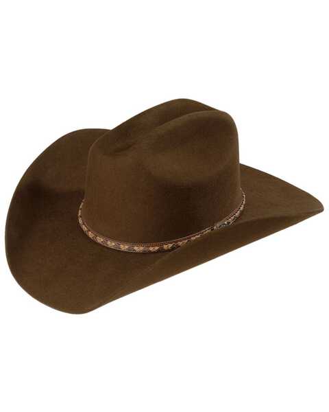 Justin Plains 2X Felt Cowboy Hat, Brown, hi-res