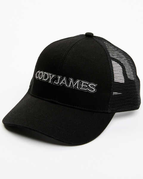 Cody James Men's Embroidered Logo Mesh Back Ball Cap, Black, hi-res