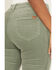 Image #4 - Rock & Roll Denim Women's High Rise Bargain Corduroy Button Flare Jeans, Green, hi-res