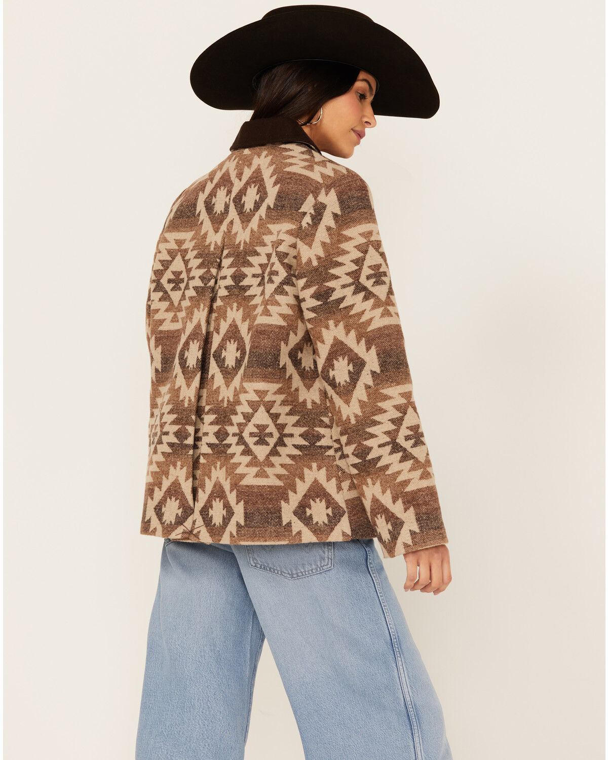 Image #4 - Cripple Creek Women's Southwestern Print Concho Jacket, Brown, hi-res