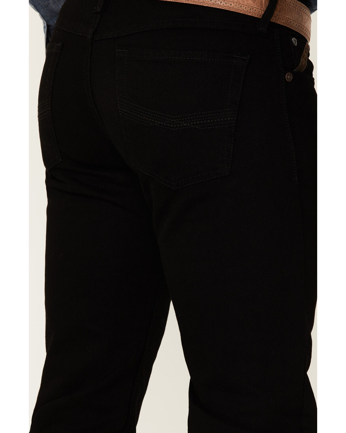 Image #4 - Ariat Men's M7 Black Legacy Wash Stretch Slim Straight Jeans, Black, hi-res