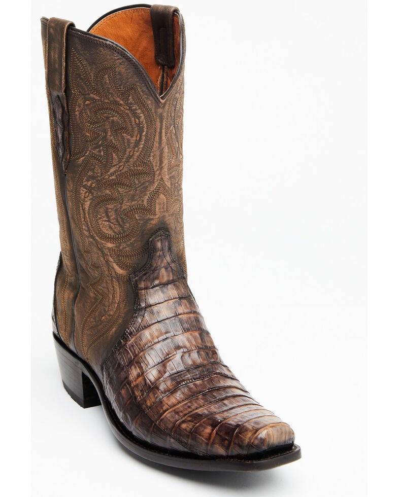 Lucchese Handmade Maple Dwight Caiman Cowboy Boots Square Toe Sheplers