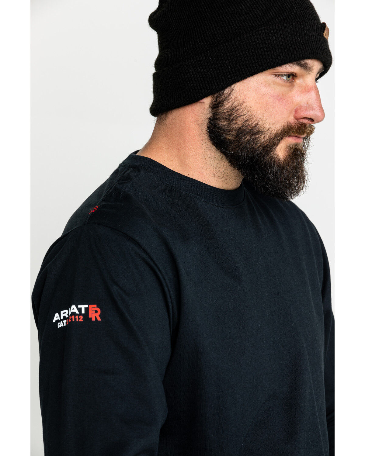 Image #4 - Ariat Men's FR Roughneck Back Skull Graphic Long Sleeve Work T-Shirt - Tall, Black, hi-res