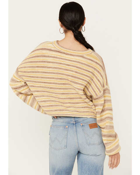 Image #4 - Revel Women's Striped Cinched Bottom Sweater, Yellow, hi-res