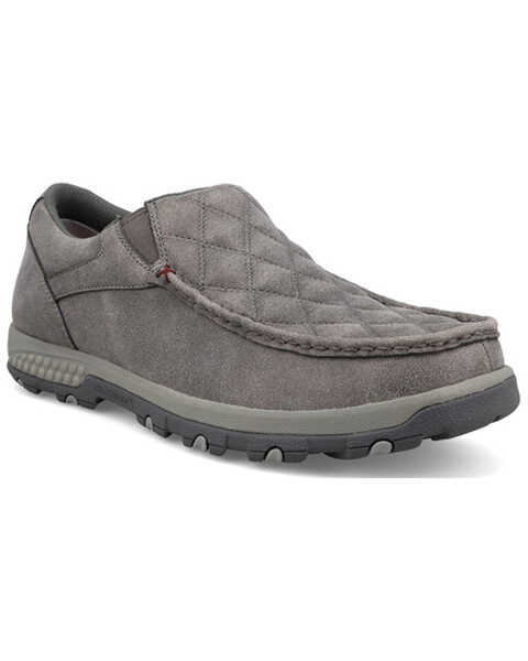 Twisted X Men's Slip-On Driving Casual Shoe - Moc Toe , Grey, hi-res