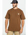 Carhartt Men's Loose Fit Heavyweight Logo Pocket Work T-Shirt, Brown, hi-res