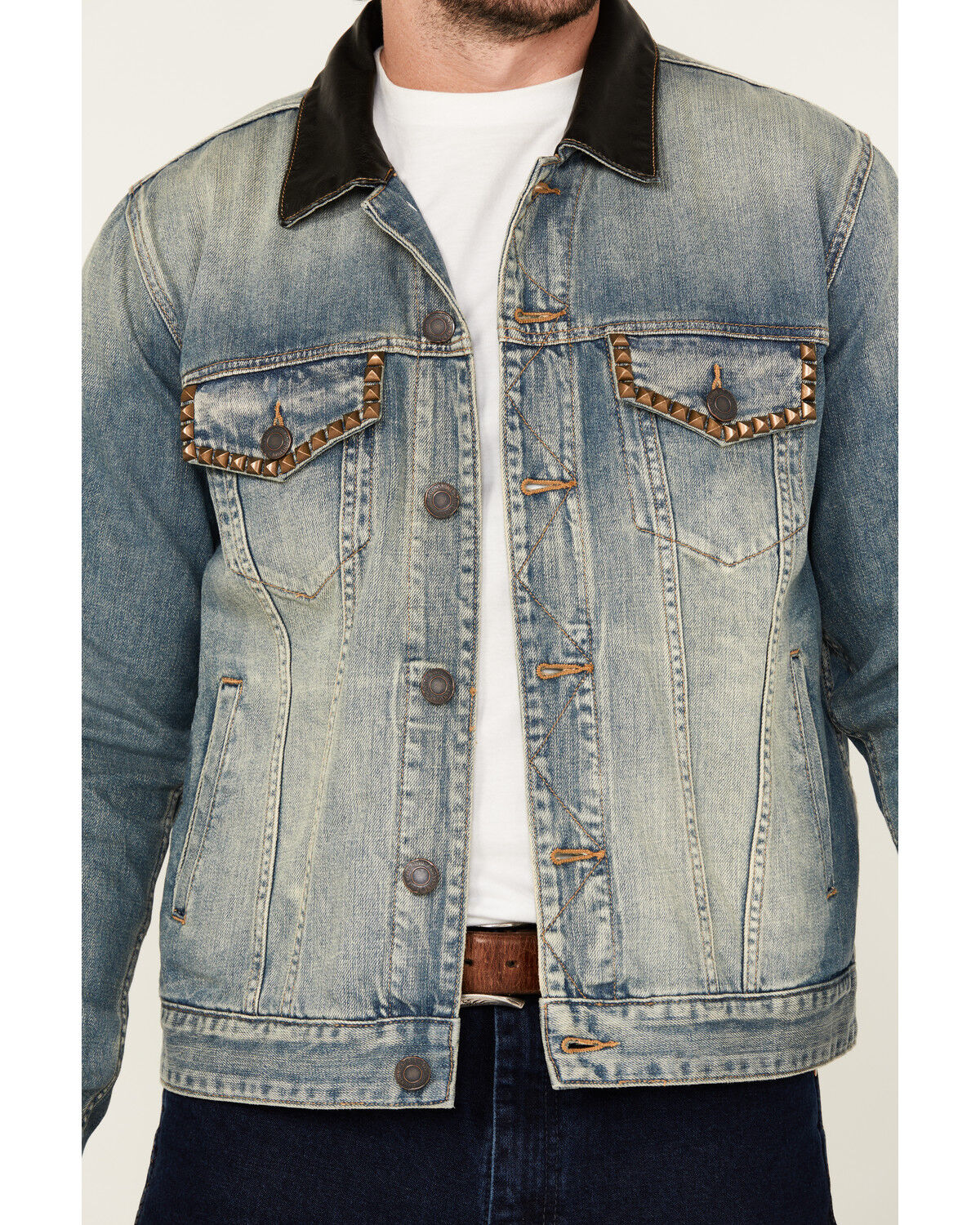 Image #3 - Moonshine Spirit Men's Slasher Medium Wash Denim Jacket, Medium Wash, hi-res