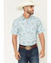 Image #1 - RANK 45&reg; Men's Pioneer Trail Southwestern Print Short Sleeve Snap Performance Western Shirt, Mint, hi-res