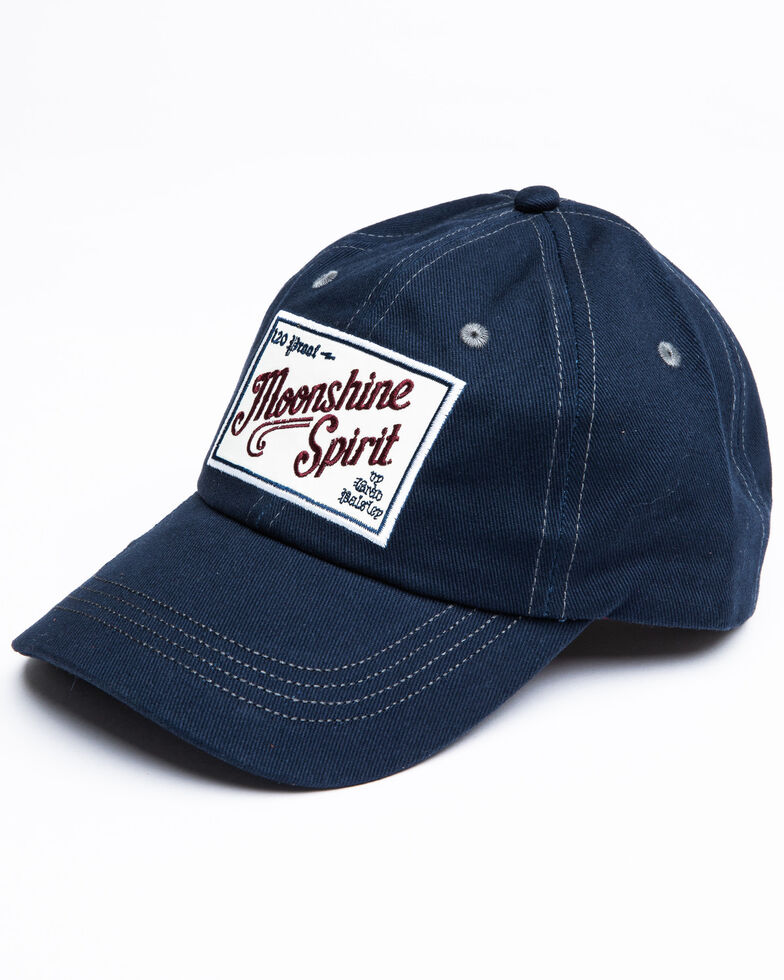 Moonshine Spirit Men's Black Embroidered Patch Ball Cap , Navy, hi-res