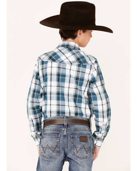 Image #4 - Cody James Boys' Order Plaid Long Sleeve Snap Western Shirt , , hi-res