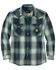 Image #3 - Carhartt Men's FR Montana Plaid Print Relaxed Fit Midweight Twill Long Sleeve Snap Work Shirt, Navy, hi-res