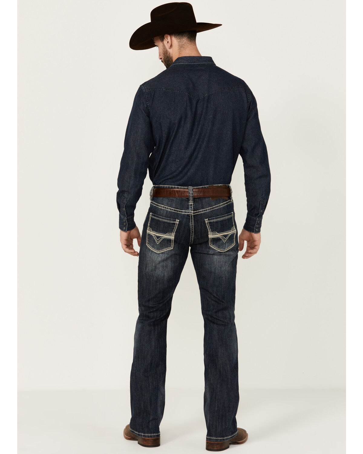 Image #3 - Rock & Roll Denim Men's Boot Barn Exclusive Double Barrel Medium Wash Relaxed Bootcut Stretch Denim Jeans, Medium Wash, hi-res