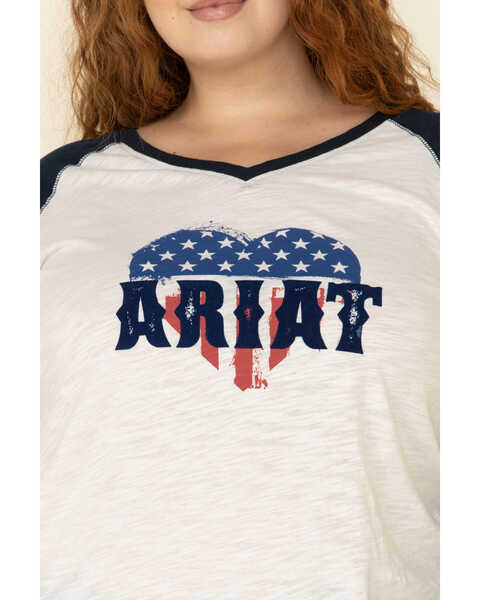 Image #3 - Ariat Women's American Love Tee - Plus, White, hi-res