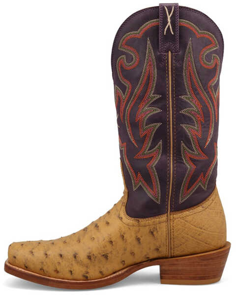 Image #3 - Twisted X Men's 13" Reserve Exotic Full-Quill Ostrich Western Boots - Square Toe , Honey, hi-res