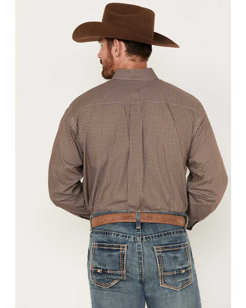 Image #4 - Cinch Men's Square Geo Print Long Sleeve Button-Down Western Shirt, Cream, hi-res