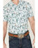 Image #3 - Rock & Roll Denim Men's Cactus Short Sleeve Western Pearl Snap Shirt, Teal, hi-res