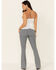 Rock & Roll Denim Women's Pinstripe High Rise Flare Jeans, Dark Blue, hi-res