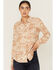 Image #1 - Idyllwind Women's Rockwall Conversation Print Feather Light Long Sleeve Pearl Snap Western Shirt, Caramel, hi-res