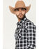 Image #2 - Wrangler Retro Men's Plaid Print Long Sleeve Snap Western Shirt - Tall, Black, hi-res