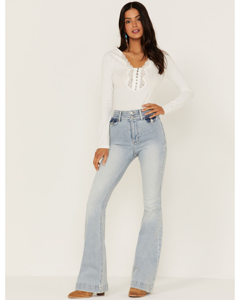 Idyllwind Women's High Rise Flare Light Denim Jeans , Light Wash, hi-res