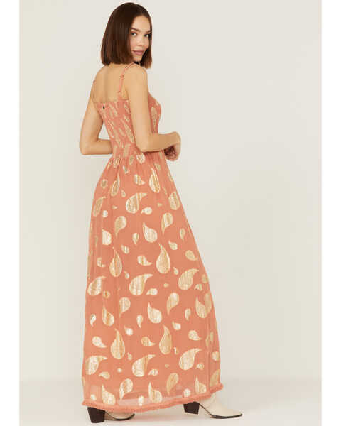 Z&L Women's Sophia Paisley Print Smocked Sleeveless Maxi Dress, Mauve, hi-res